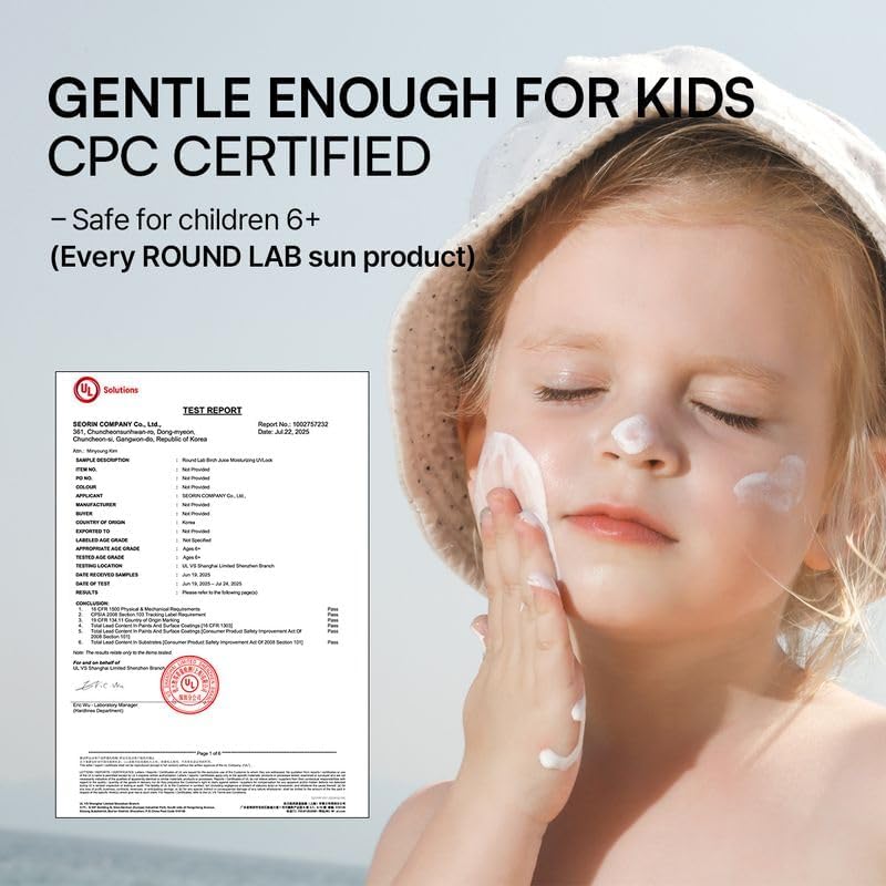ROUND LAB ingredient label closeup showing low-irritant, safe formulation