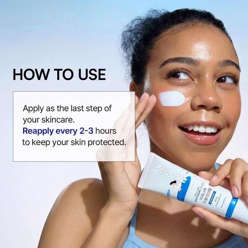ROUND LAB layered under makeup indicating smooth base and blendability