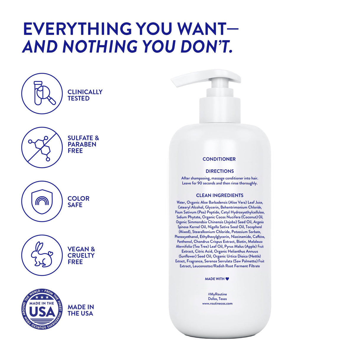 Routine Wellness conditioned hair shown smooth and more manageable