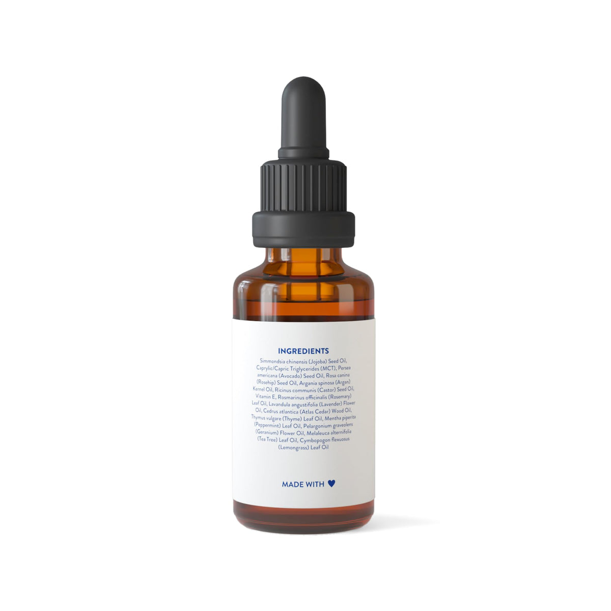 Routine Wellness bottle with rosemary argan tea tree ingredients flatlay showing natural formulation