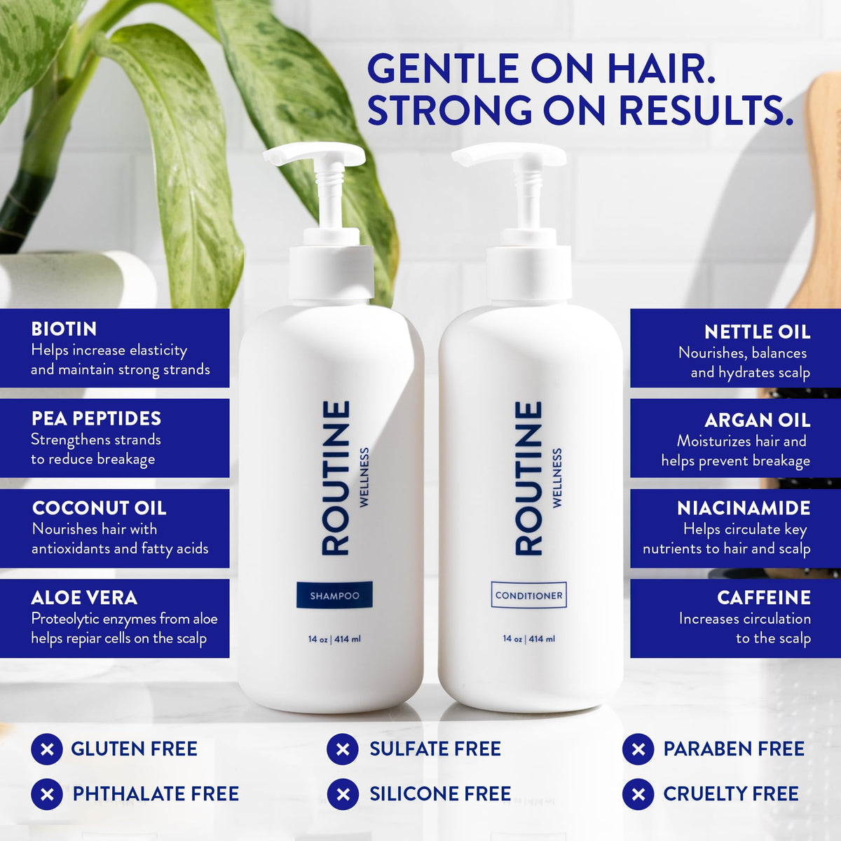 Routine Wellness conditioner cream close-up showing smoothing and detangling