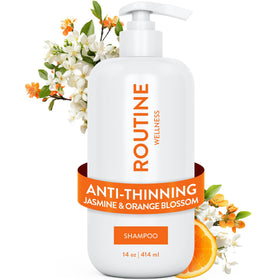 Routine Wellness front bottle shows product and scent, promotes fuller hair