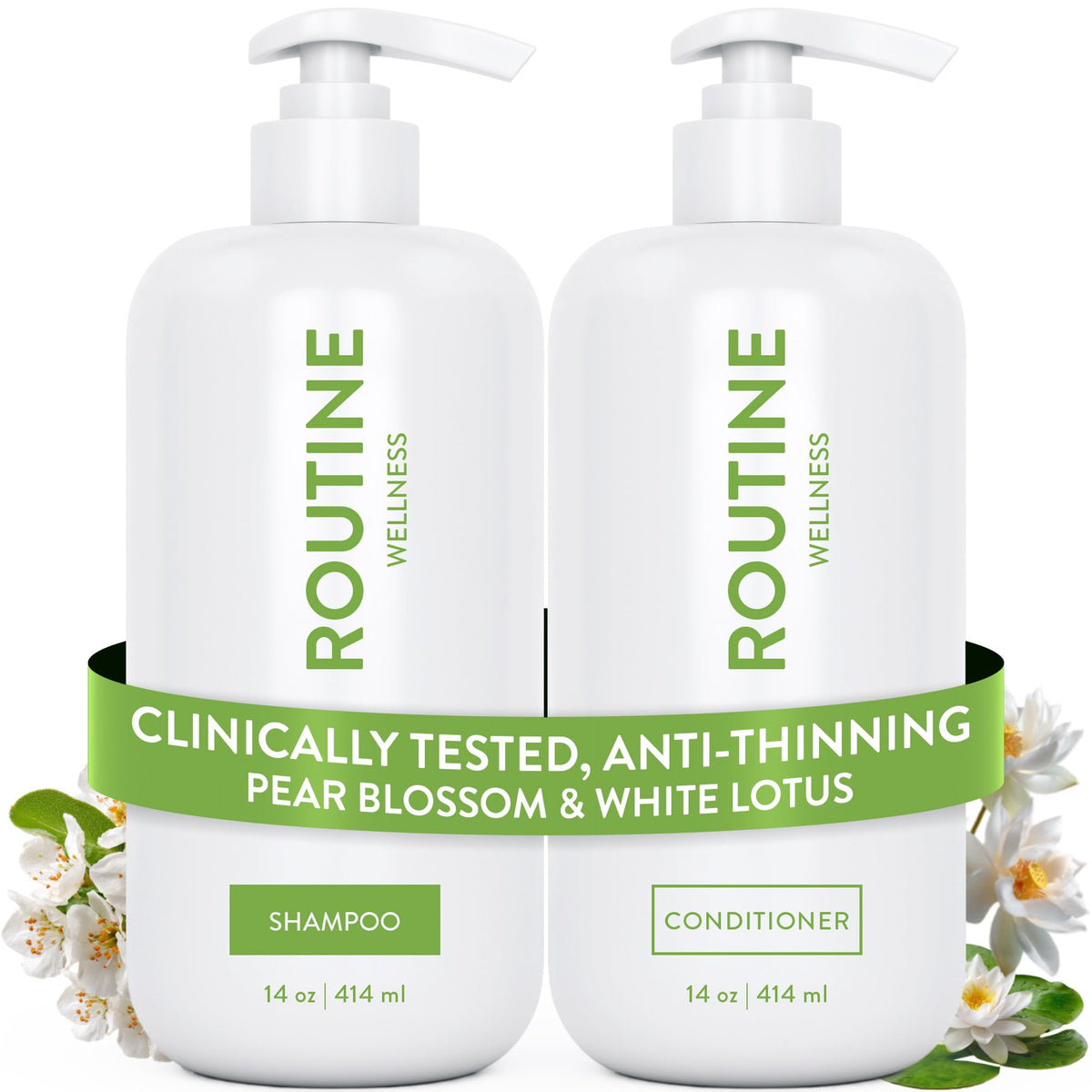 Routine Wellness front packaging showing duo and pear blossom scent benefits