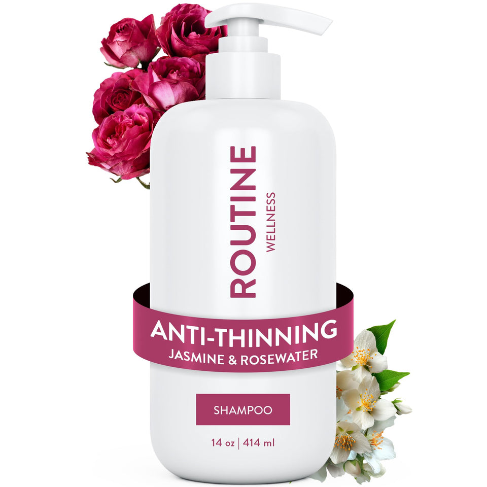 Routine Wellness front packaging showing 14 oz bottle and branding benefit