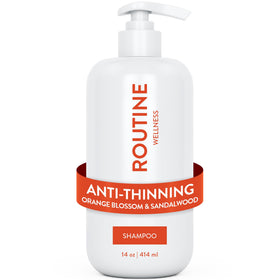 Routine Wellness front bottle showing label and scent, highlights benefit of volumizing