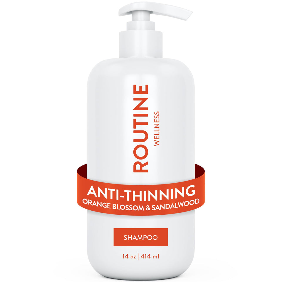 Routine Wellness front bottle showing label and scent, highlights benefit of volumizing