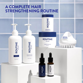 Routine Wellness before and after styling showing added volume