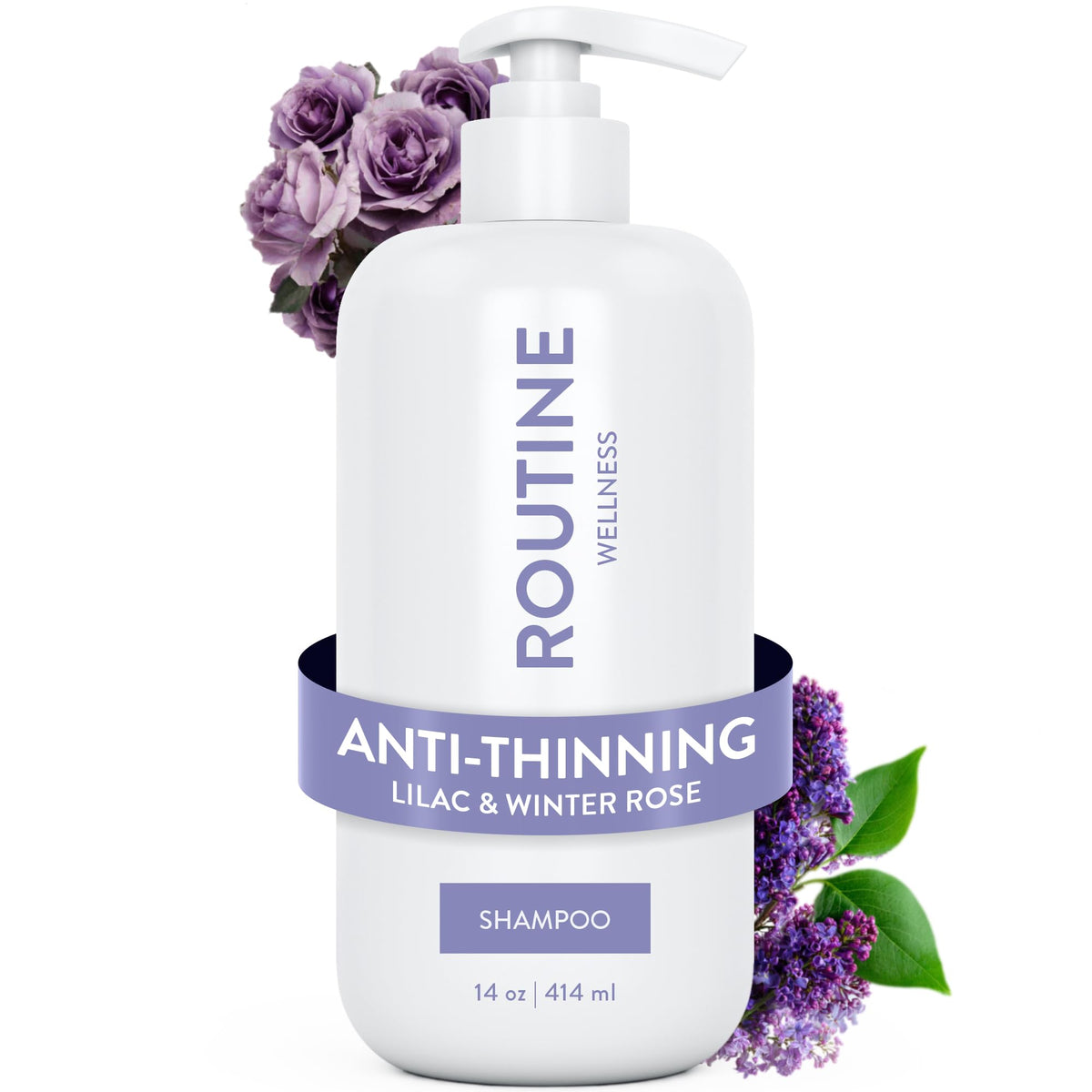 Routine Wellness bottle front packaging showing benefits and scent