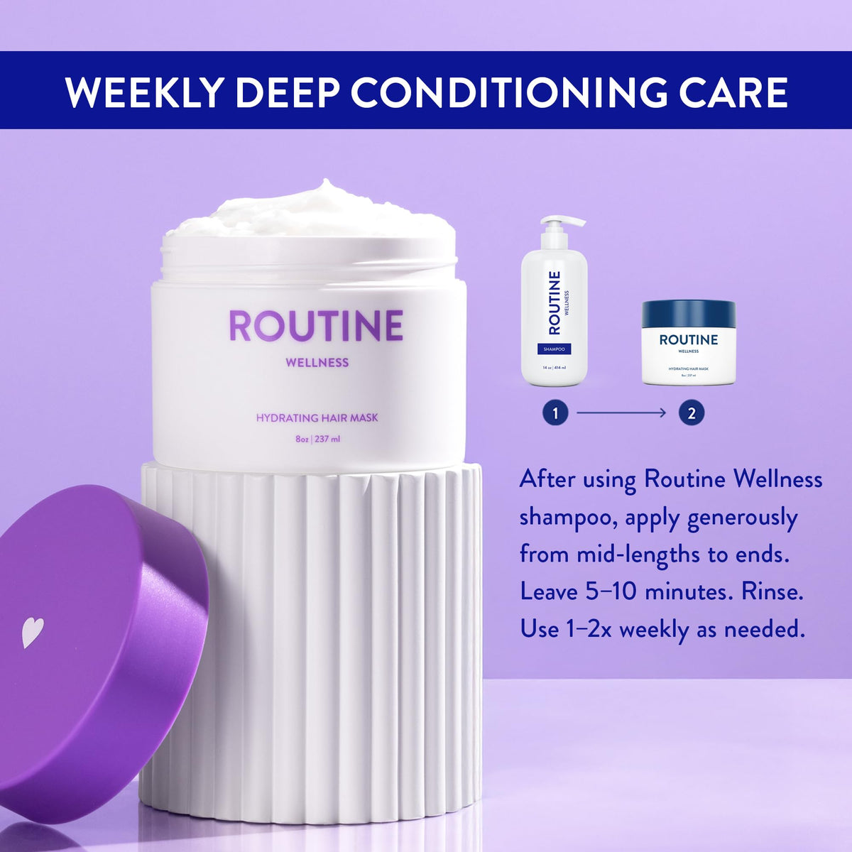 Routine Wellness jar held in hand to show 8oz size and travel-friendly convenience benefit