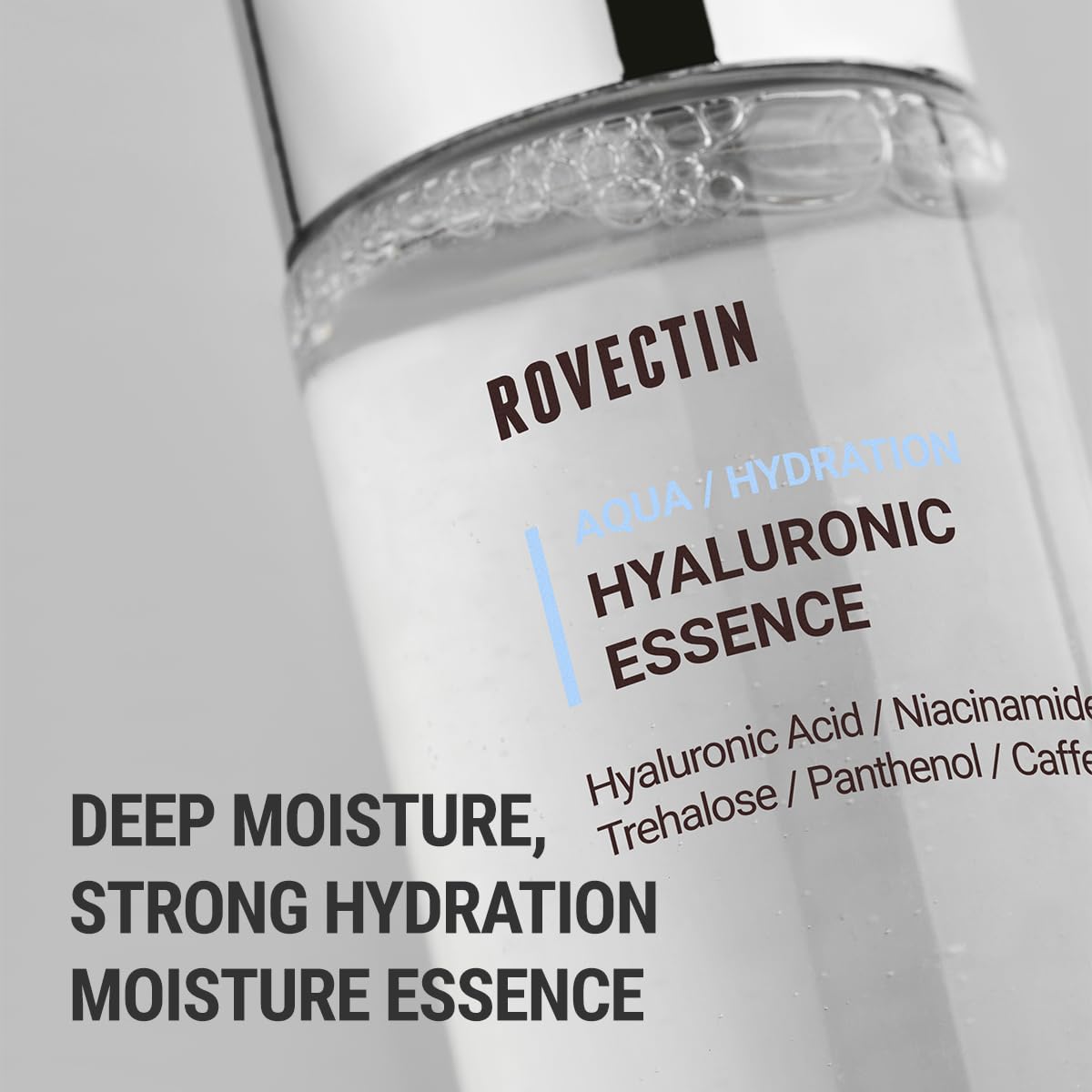 ROVECTIN application on hands showing lightweight feel and instant plumpness