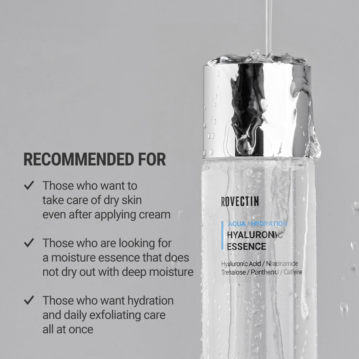 ROVECTIN ingredient closeup highlighting hyaluronic complex and niacinamide