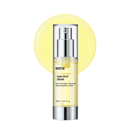 ROVECTIN front bottle of Vita Dark Spot Correcting Serum showing clean labeling and easy use