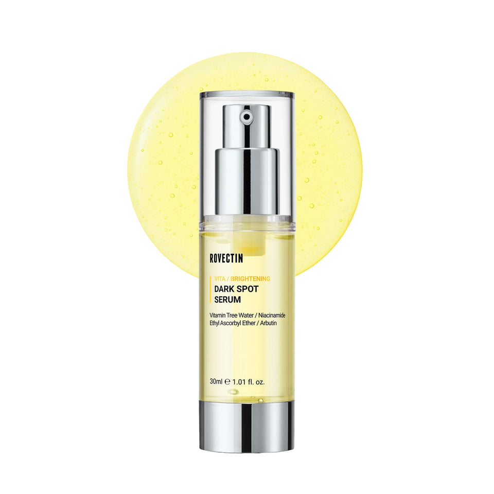 ROVECTIN front bottle of Vita Dark Spot Correcting Serum showing clean labeling and easy use