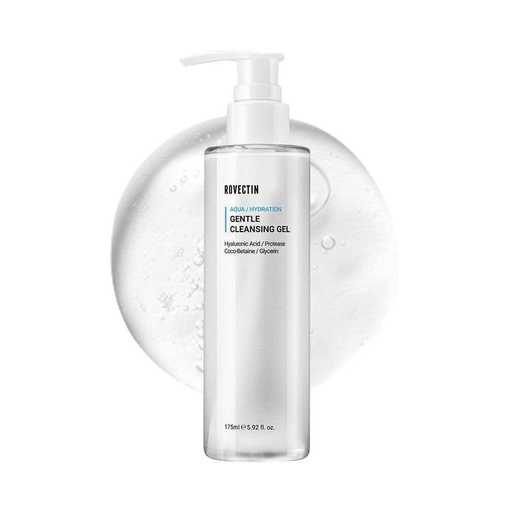ROVECTIN front bottle view showing clean design and gentle cleanser benefit