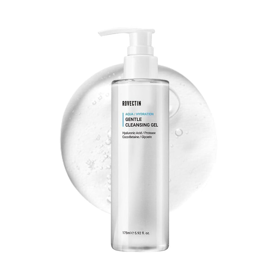 ROVECTIN front bottle view showing clean design and gentle cleanser benefit