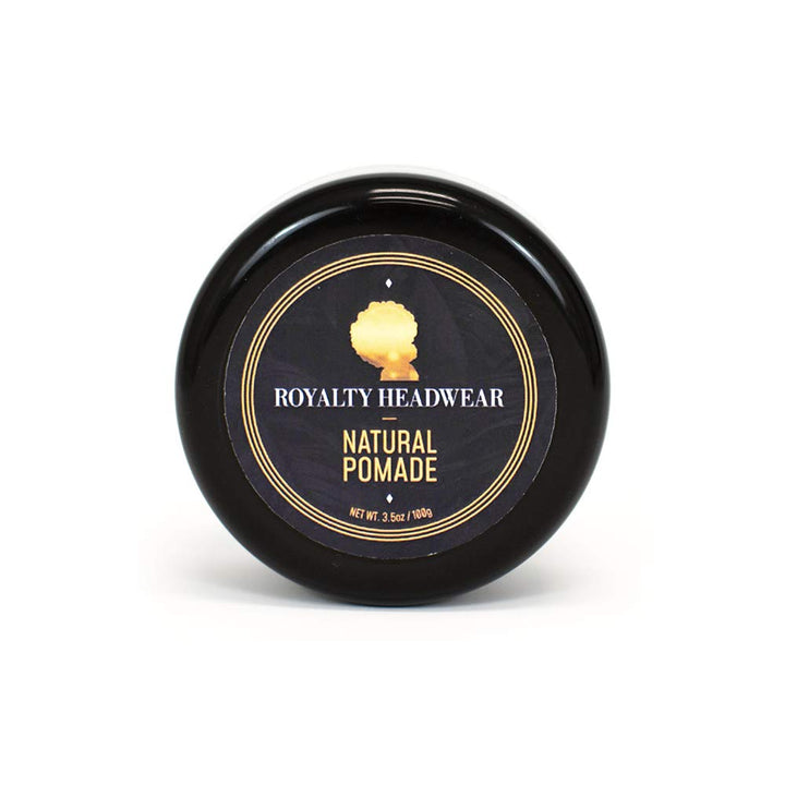 Royalty Headwear front jar showing label and 3.5oz size for easy identification