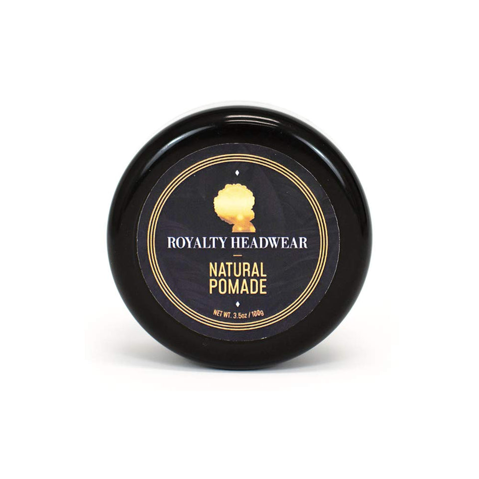 Royalty Headwear front jar showing label and 3.5oz size for easy identification