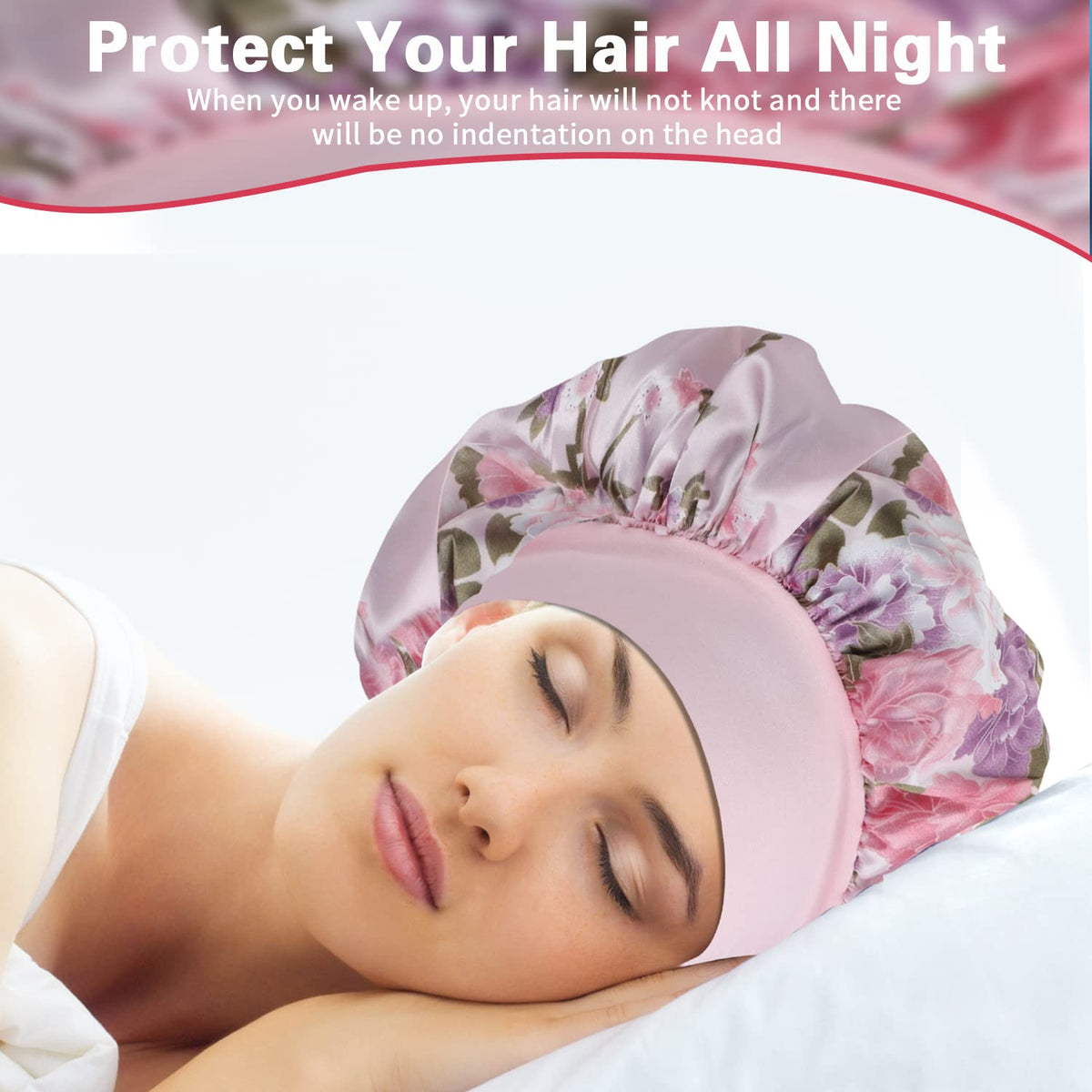 ROYBENS bonnets packed for travel and gifting, convenient protective hair caps