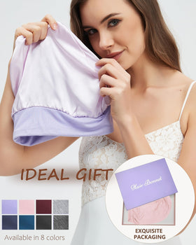 ROYBENS premium gift box packaging presenting a ready-to-give silk bonnet