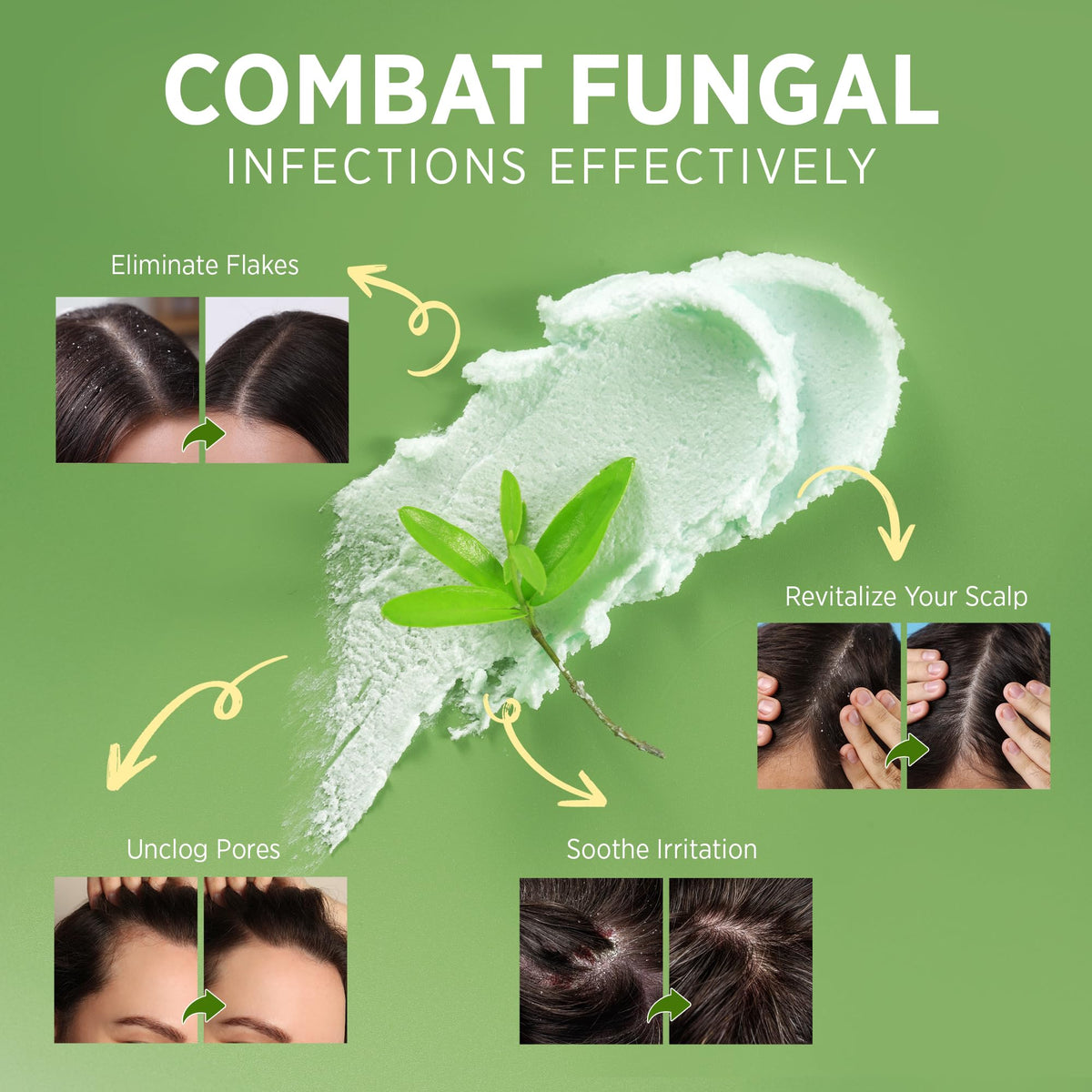 Roycederm being massaged into a damp scalp to refresh and remove buildup