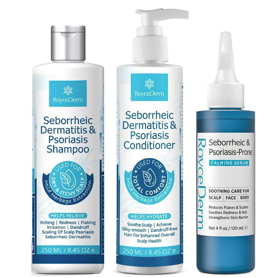 Roycederm bundle front packaging showing complete scalp routine and clear labeling for easy selection