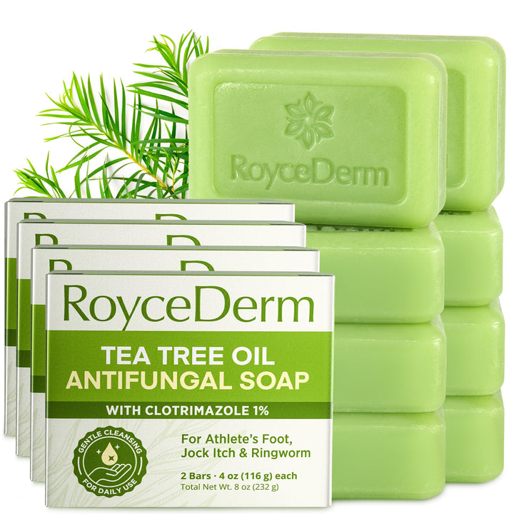 Roycederm front packaging 4-pack showing medicated bar and benefits