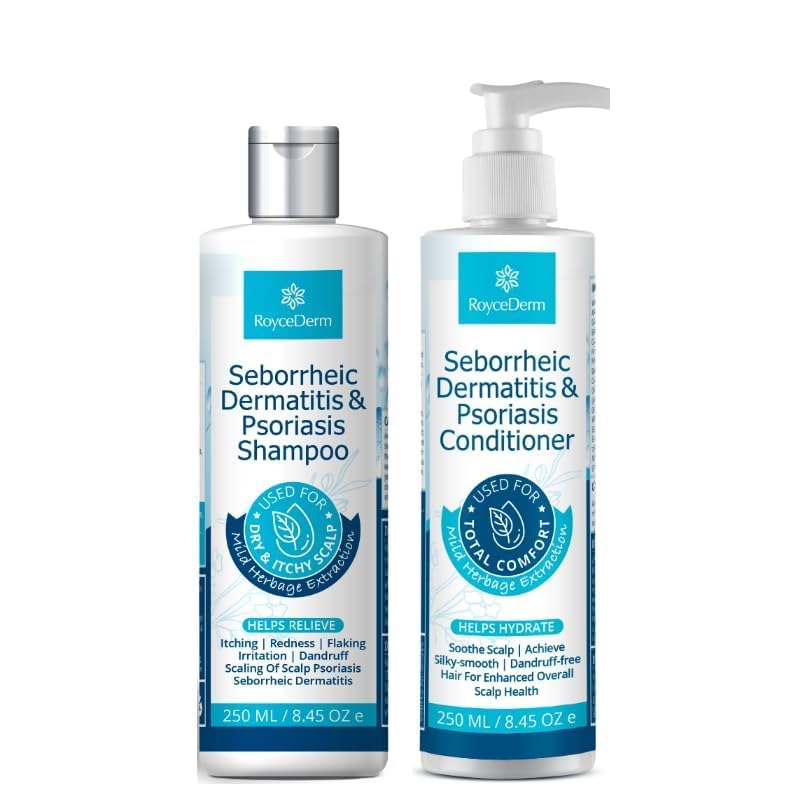 Roycederm front packaging set showing both bottles for clear identification and reassurance