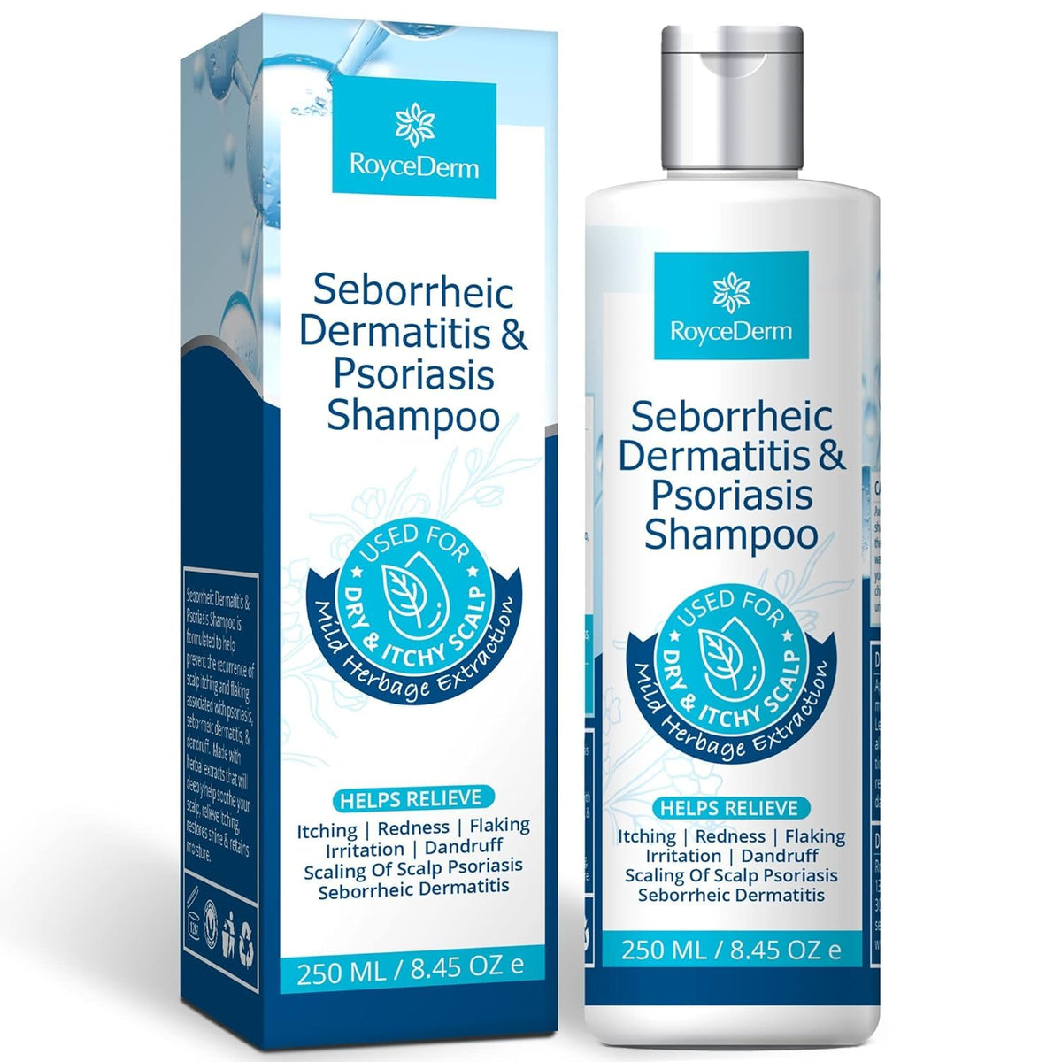 roycederm front packaging showing bottle and branding for easy identification