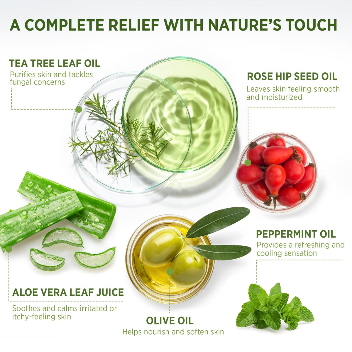 Roycederm ingredients label showing tea tree and botanical oils, transparency benefit