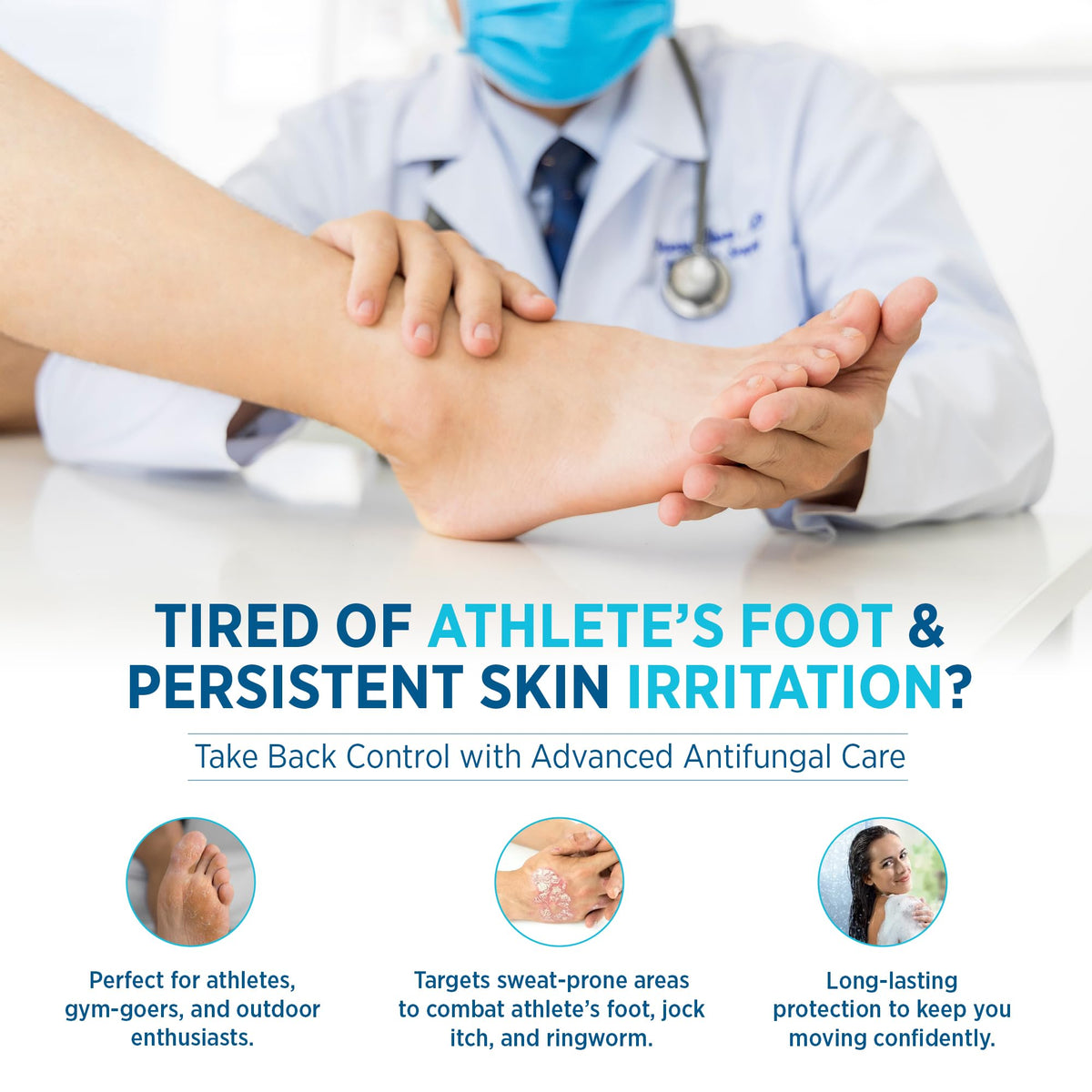 Roycederm label highlighting tolnaftate 1% active ingredient for treatment