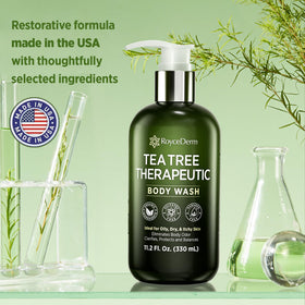 Roycederm pump close-up with fresh mint hint, easy dispensing benefit