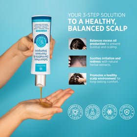 Roycederm scalp application in hand showing targeted treatment and easy use