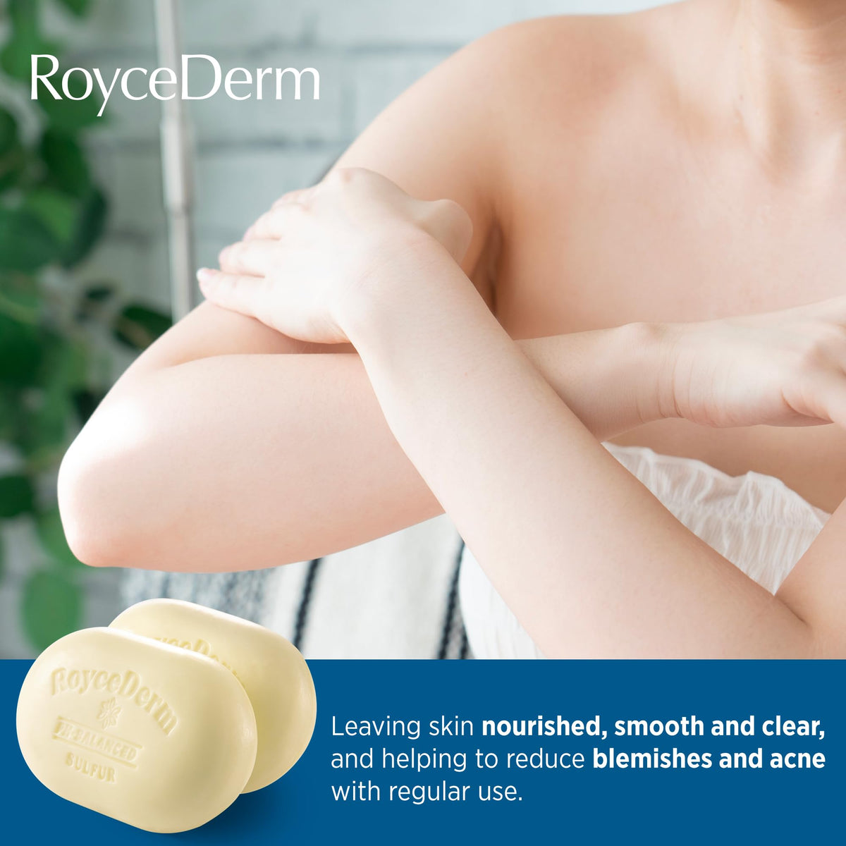 Roycederm two bars next to ruler showing size and lasting value
