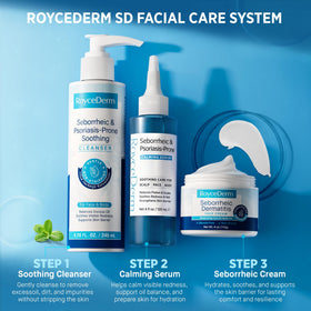 Roycederm held in hand showing 8.45 fl oz size and portability