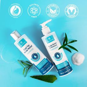 Roycederm bottles beside a hand showing true size and portability