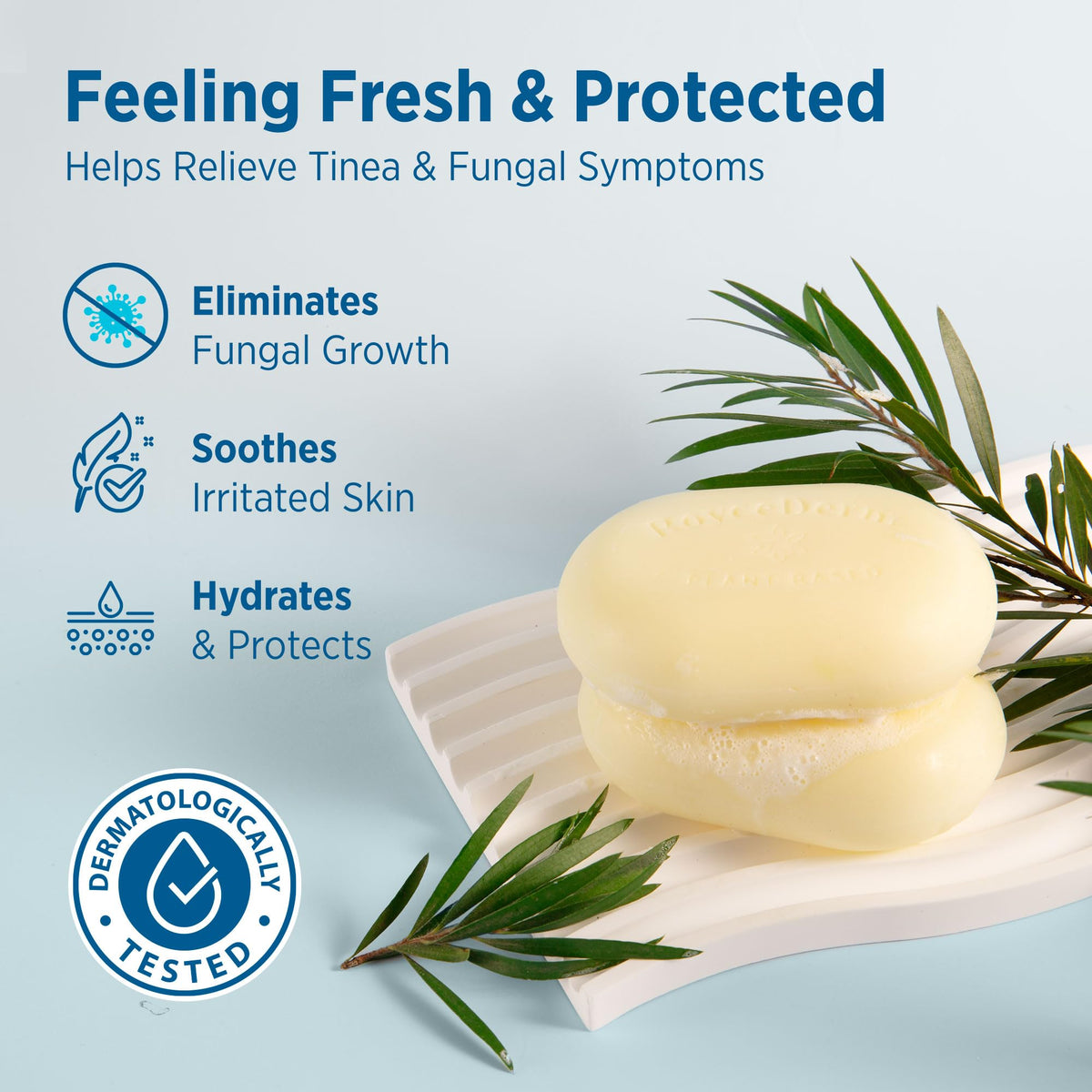 RoyceDerm close-up lather texture illustrating gentle cleansing action