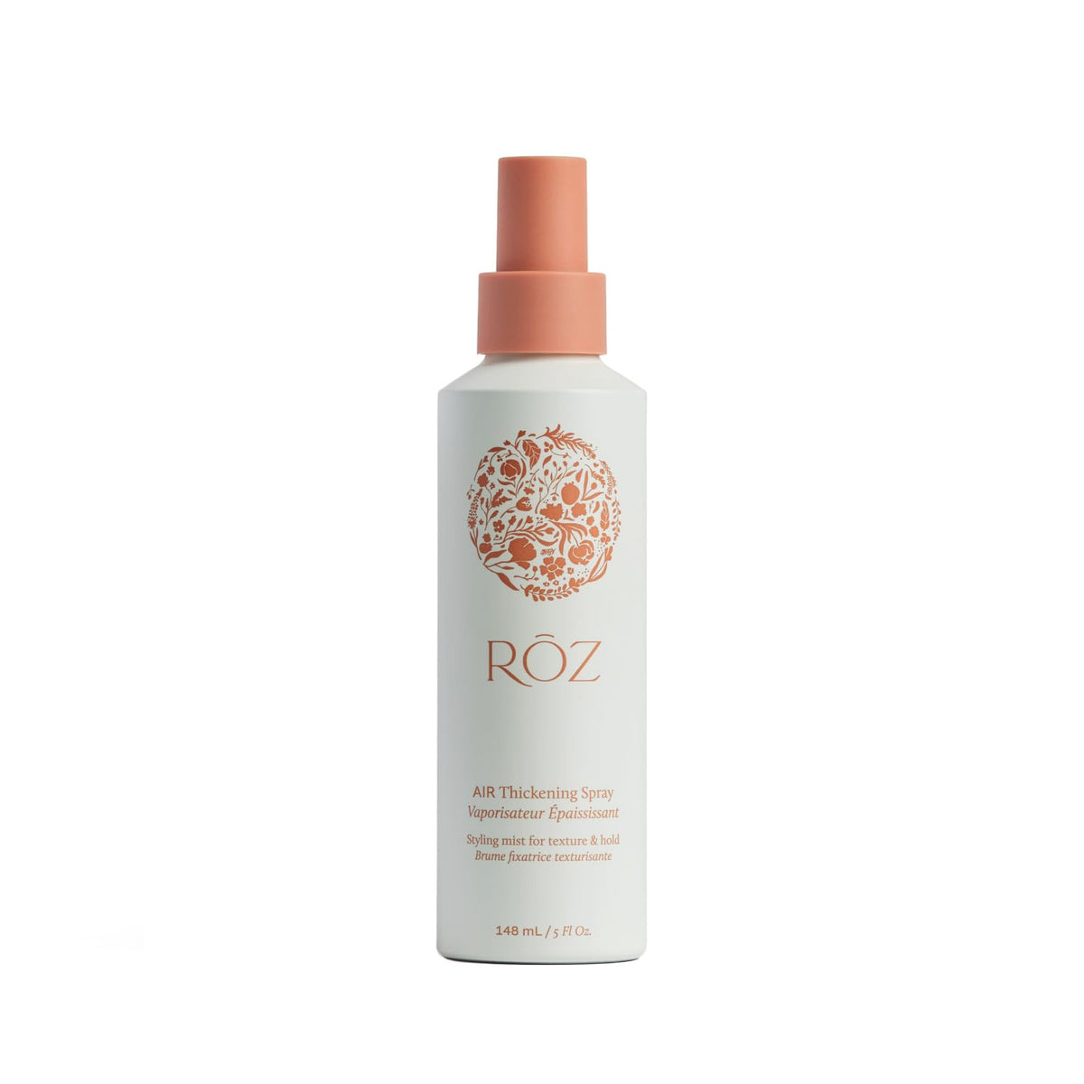 RŌZ spray bottle front packaging showing clean volumizer benefit
