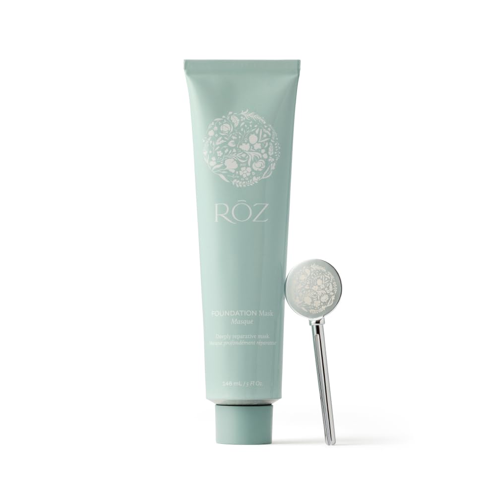 RŌZ foundation mask front packaging showing vegan repair benefits
