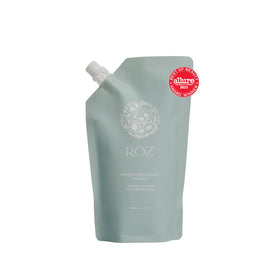 RŌZ refill pouch front view showing branding and eco-friendly design benefit