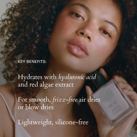 RŌZ hyaluronic acid and red algae visual emphasizing smoother stronger hair benefit