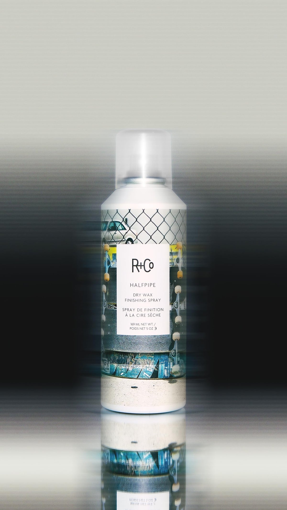 R+Co Halfpipe ingredients label highlighting botanical extracts benefit