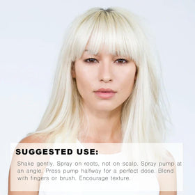 Close-up of fine powder texture from R+Co that absorbs oil and blends invisibly