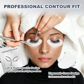 RTTHEL pad placed under eye during lash extension application for protection