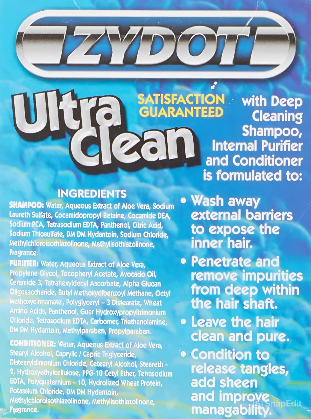 RU CLEAN Zydot before and after scale comparison showing reduced buildup and cleaner hair