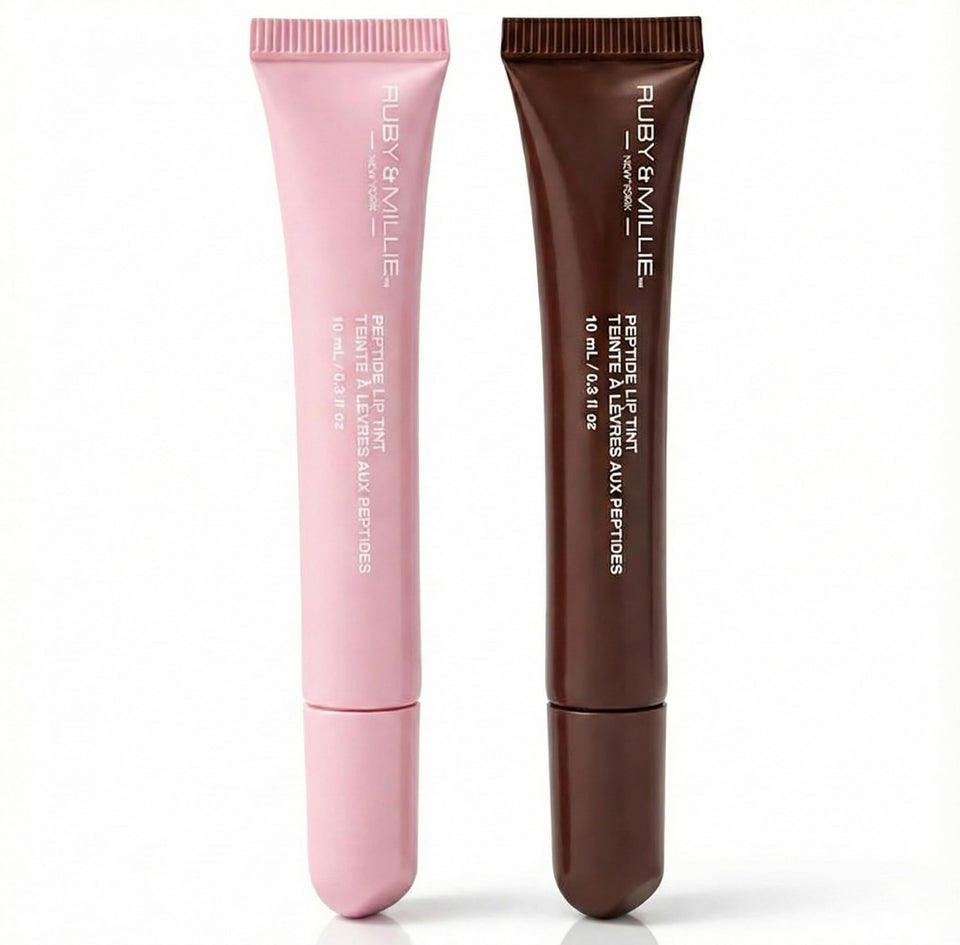 Ruby & Millie front packaging showing twin tubes and elegant ribbon, highlights gifting appeal