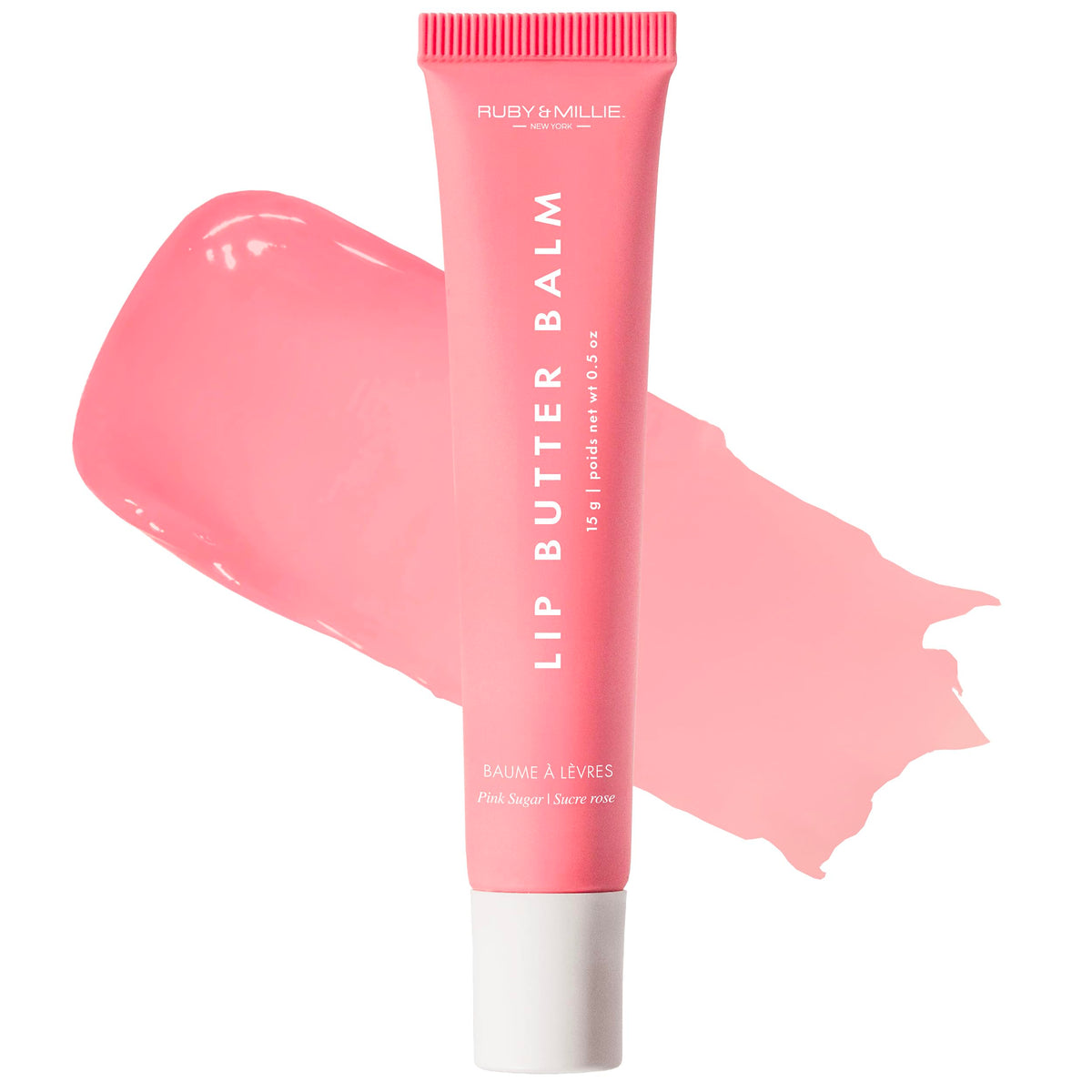 Ruby & Millie front packaging showing pink sugar tint and compact size benefit