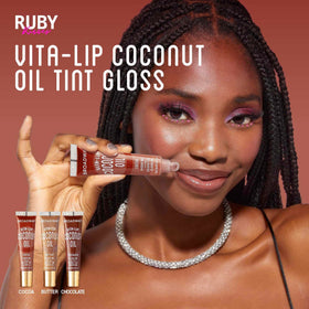Ruby Kisses before and after lips showing hydration and enhanced gloss