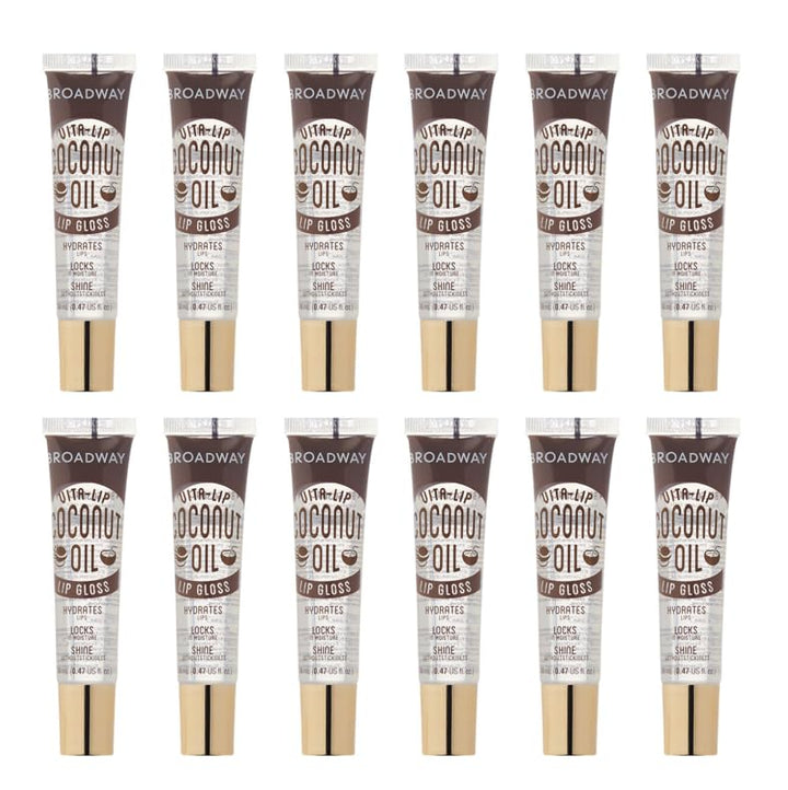 Ruby Kisses front packaging showing 12-pack and compact gloss benefit