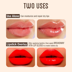 Ruby Kisses gloss with open cap showing spill-free wand and ease of use