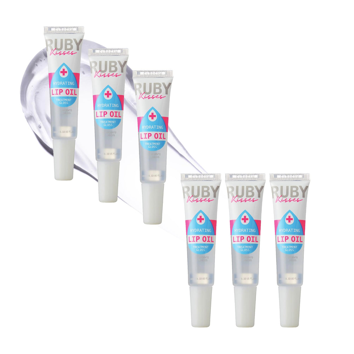 Ruby Kisses front packaging showing clean clear gloss and six-pack convenience